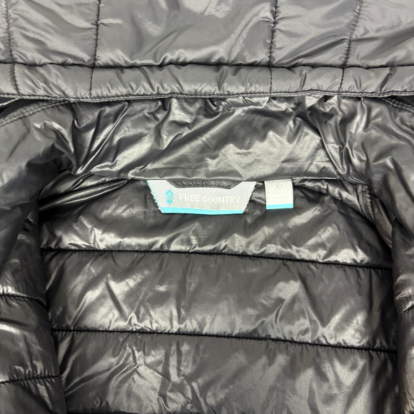 Y2K Free Country Black Down Puffer Jacket Women's XL Quilted Warm - Picture 5 of 8